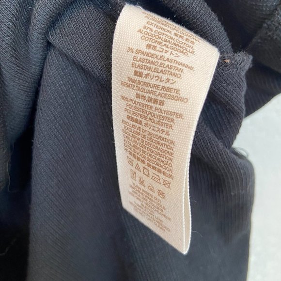 Free People Black Ribbed Daniella Pieced Peekaboo Mesh Shoulder Top Size Small - Picture 5 of 9